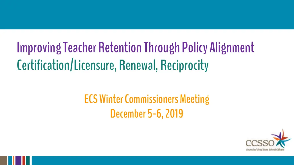 improving teacher retention through policy n.w