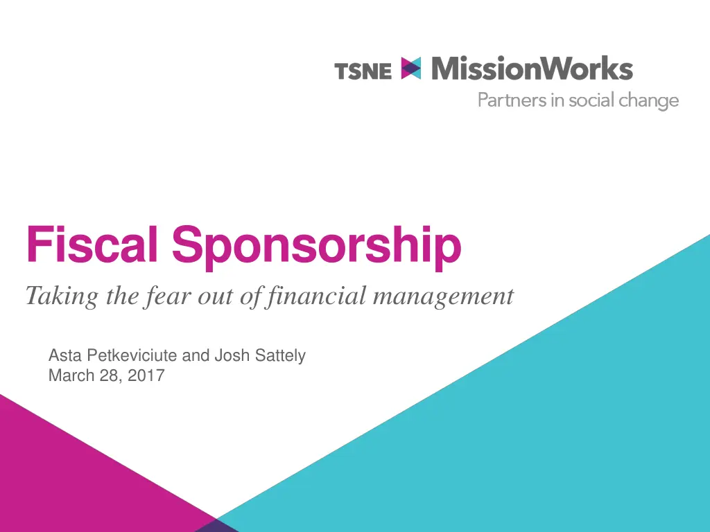 fiscal sponsorship taking the fear n.w