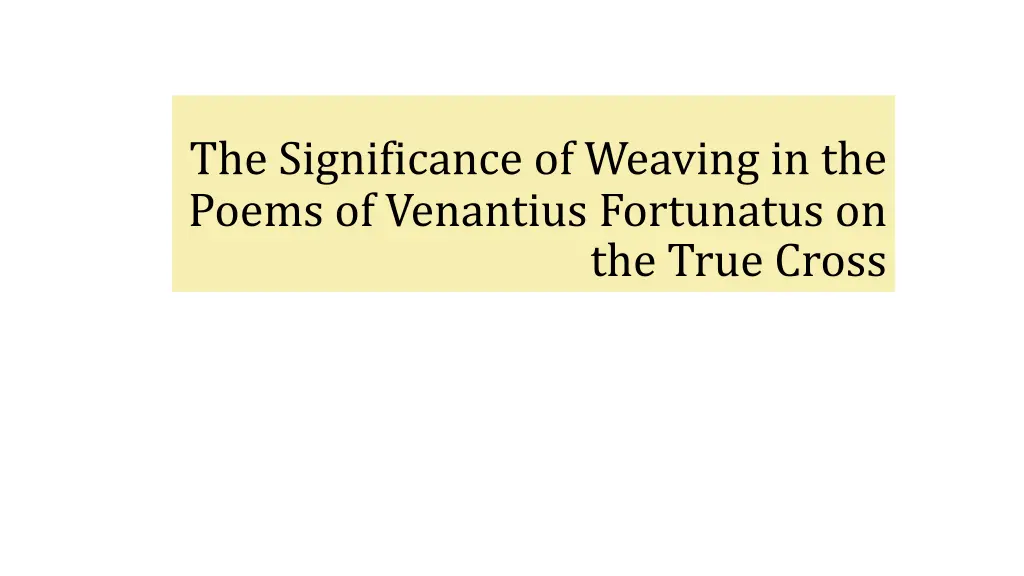 the significance of weaving in the poems n.w