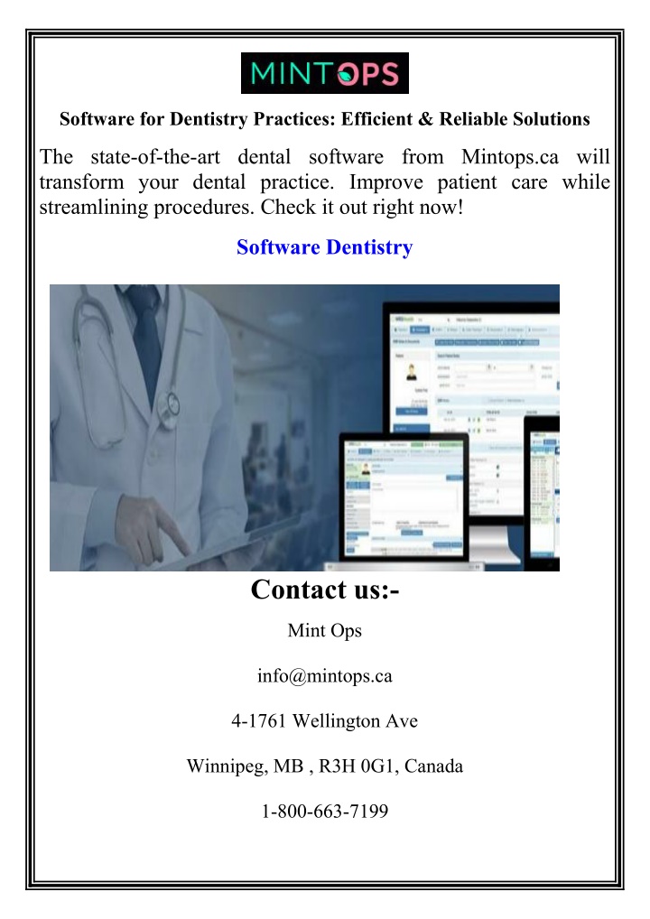 software for dentistry practices efficient n.w