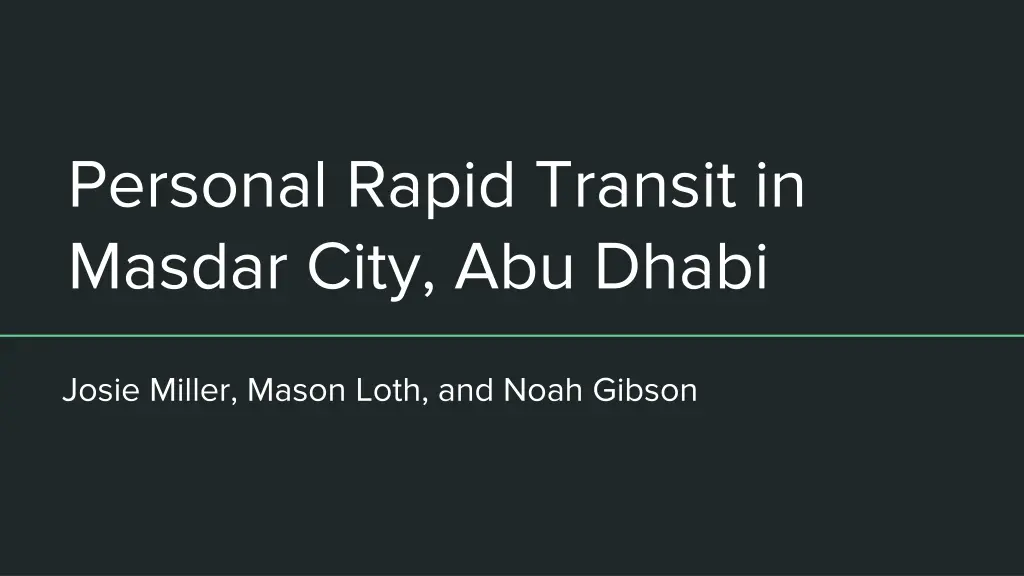 personal rapid transit in masdar city abu dhabi n.w