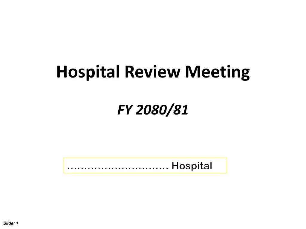 hospital review meeting n.w