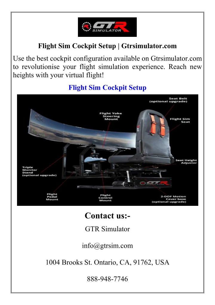 flight sim cockpit setup gtrsimulator com n.w