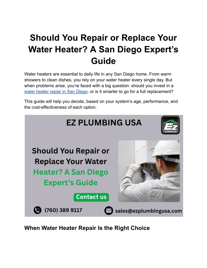should you repair or replace your water heater n.w