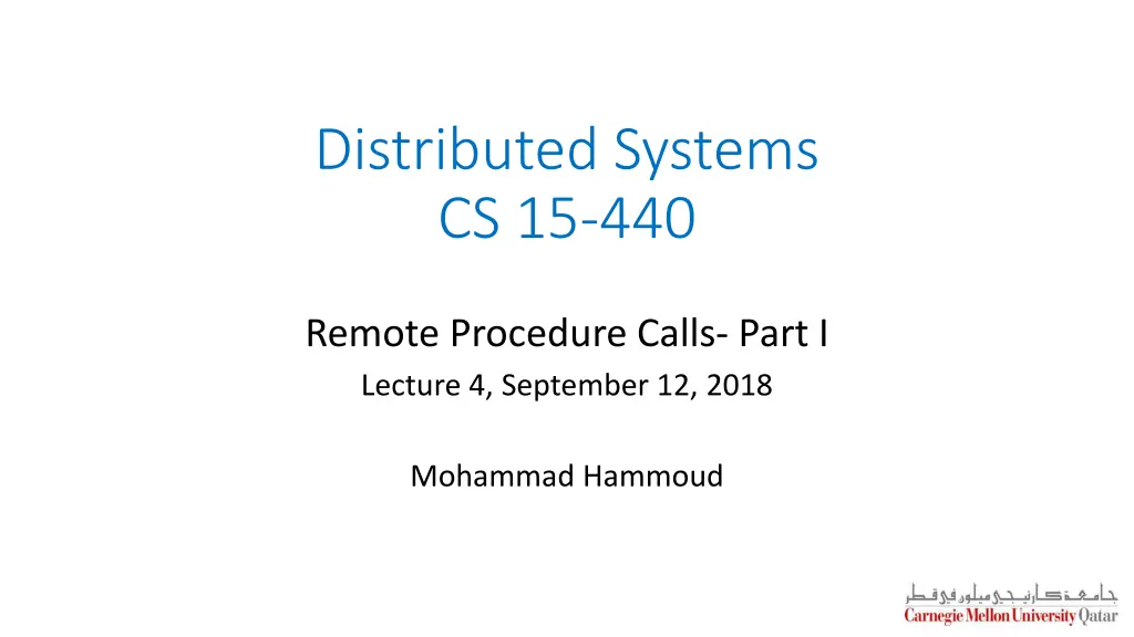 distributed systems cs 15 440 n.w