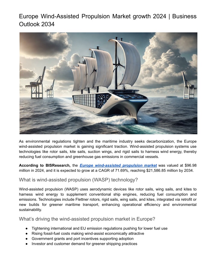 europe wind assisted propulsion market growth n.w