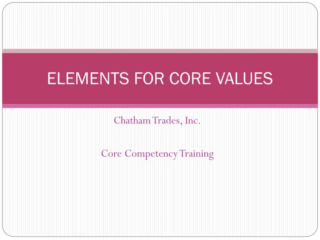 elements for core values n.w