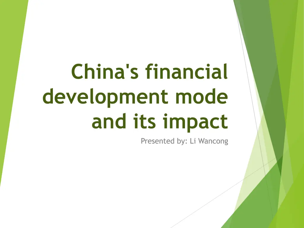 china s financial development mode and its impact n.w