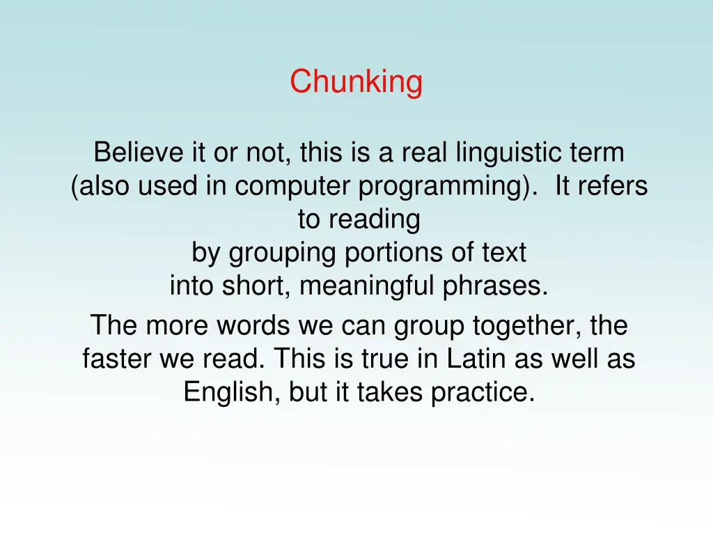 chunking n.w