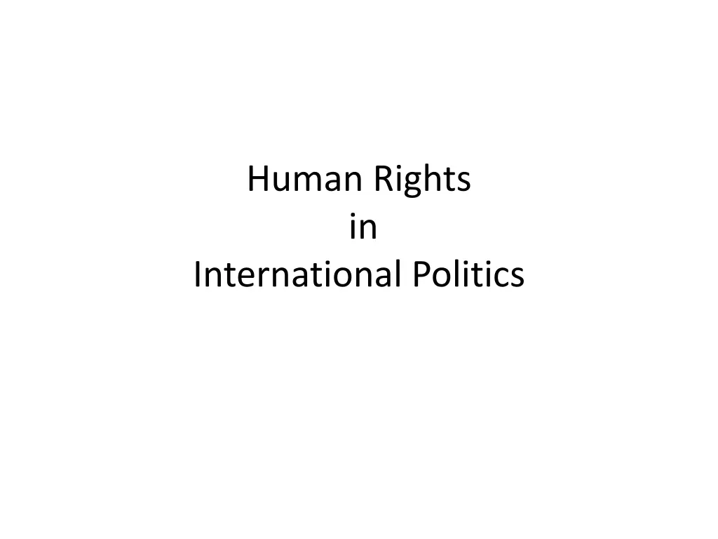 human rights in international politics n.w
