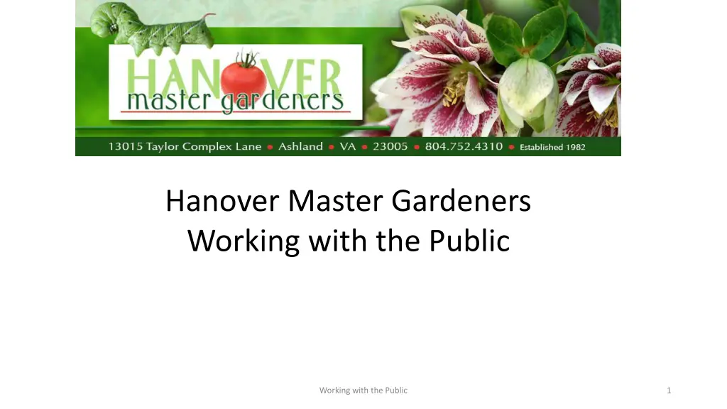 hanover master gardeners working with the public n.w
