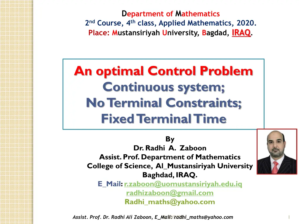 d epartment of m athematics 2 nd course n.w