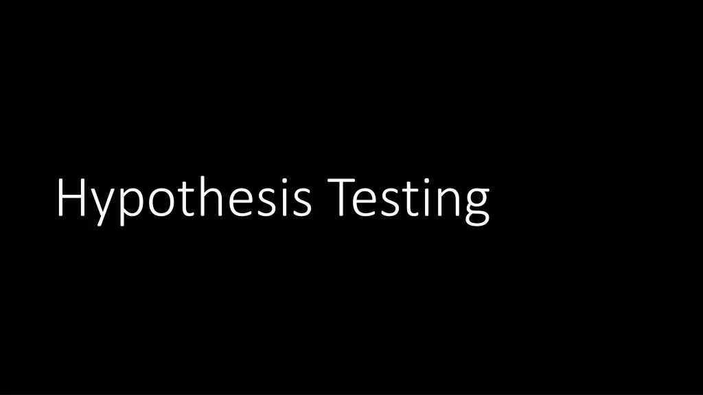 hypothesis testing n.w