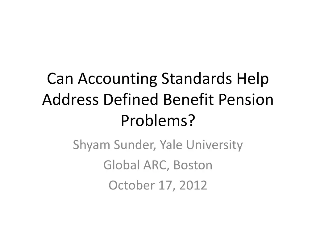 can accounting standards help address defined n.w
