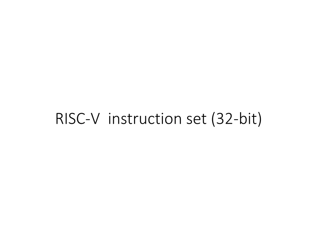 risc v instruction set 32 bit n.w