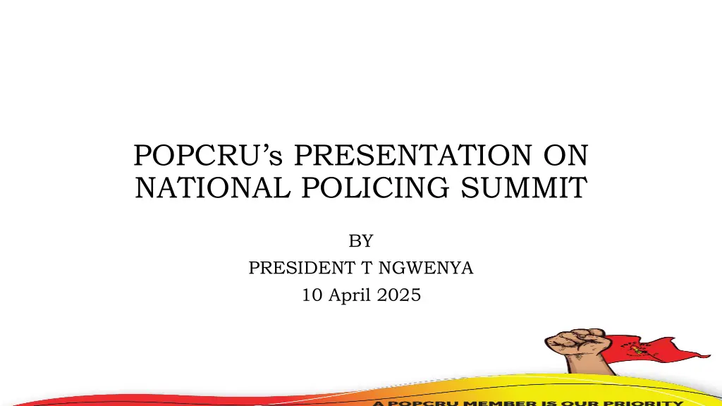 popcru s presentation on national policing summit n.w