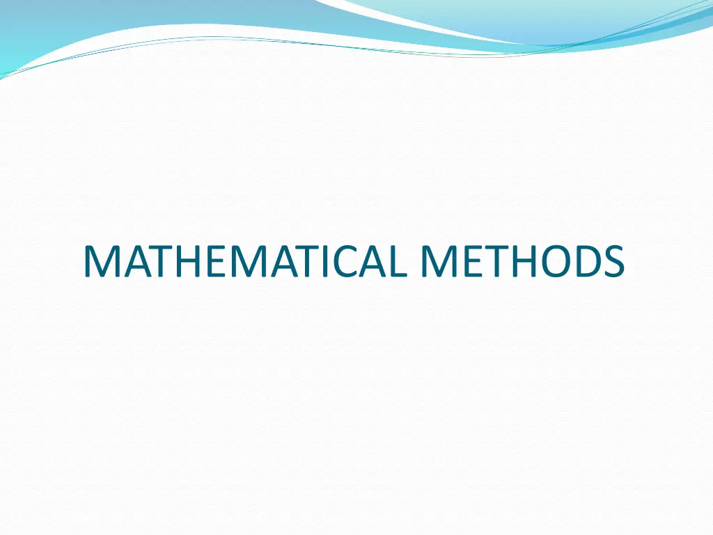 mathematical methods n.w