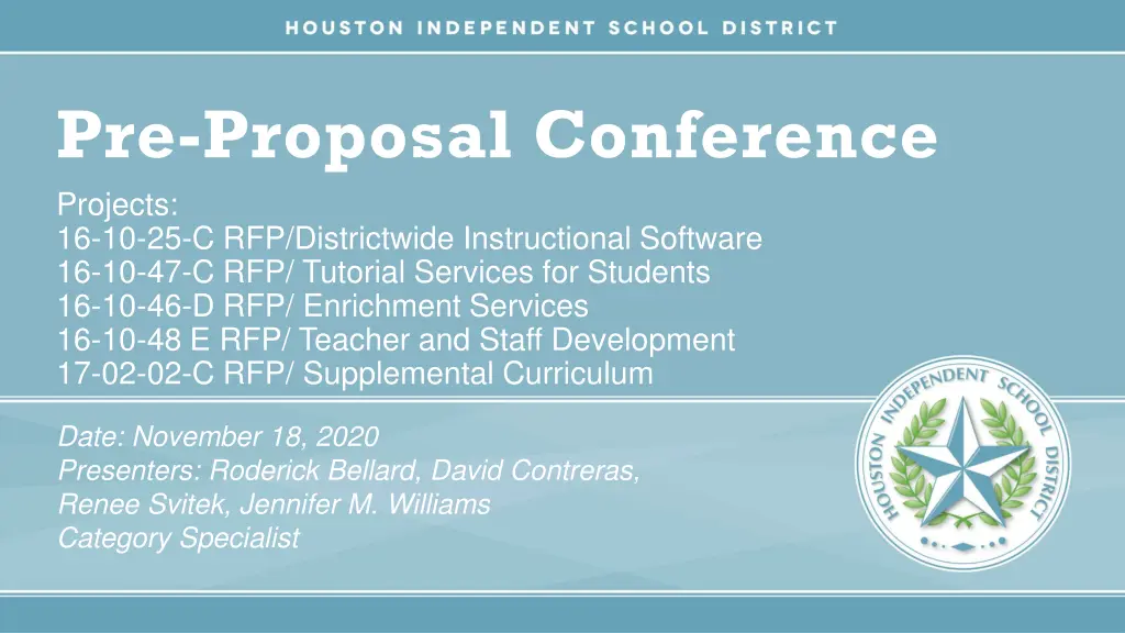 pre proposal conference projects n.w