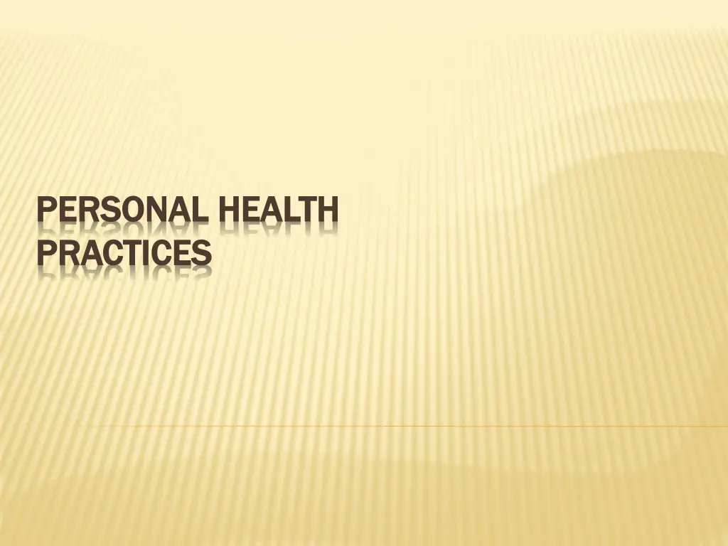 personal health personal health practices n.w
