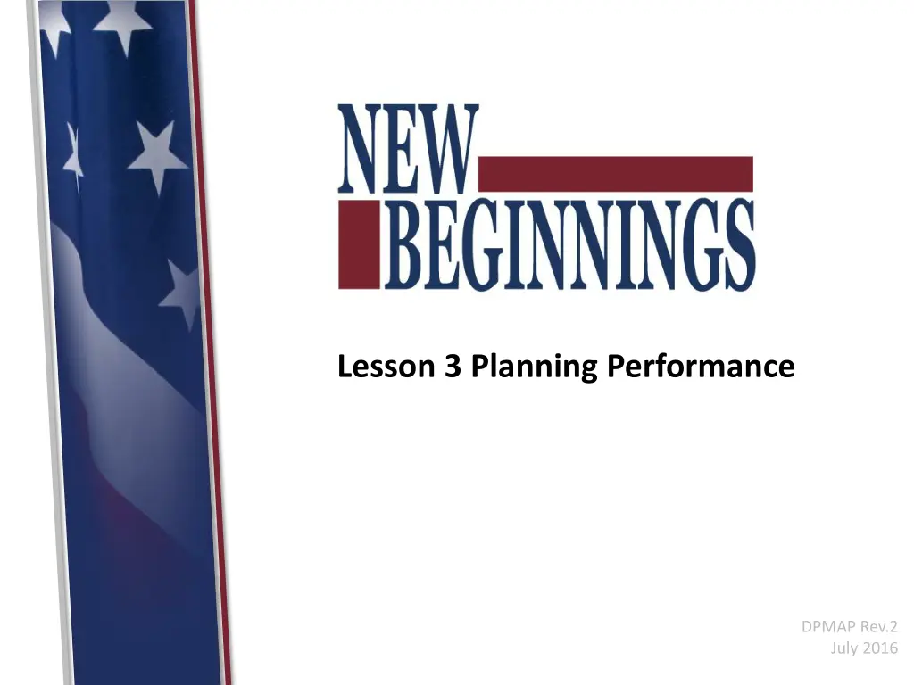 lesson 3 planning performance n.w