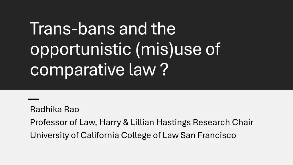 trans bans and the opportunistic n.w