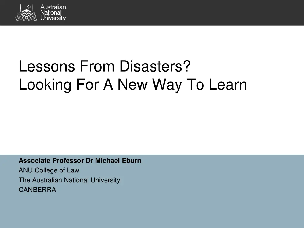 lessons from disasters looking n.w