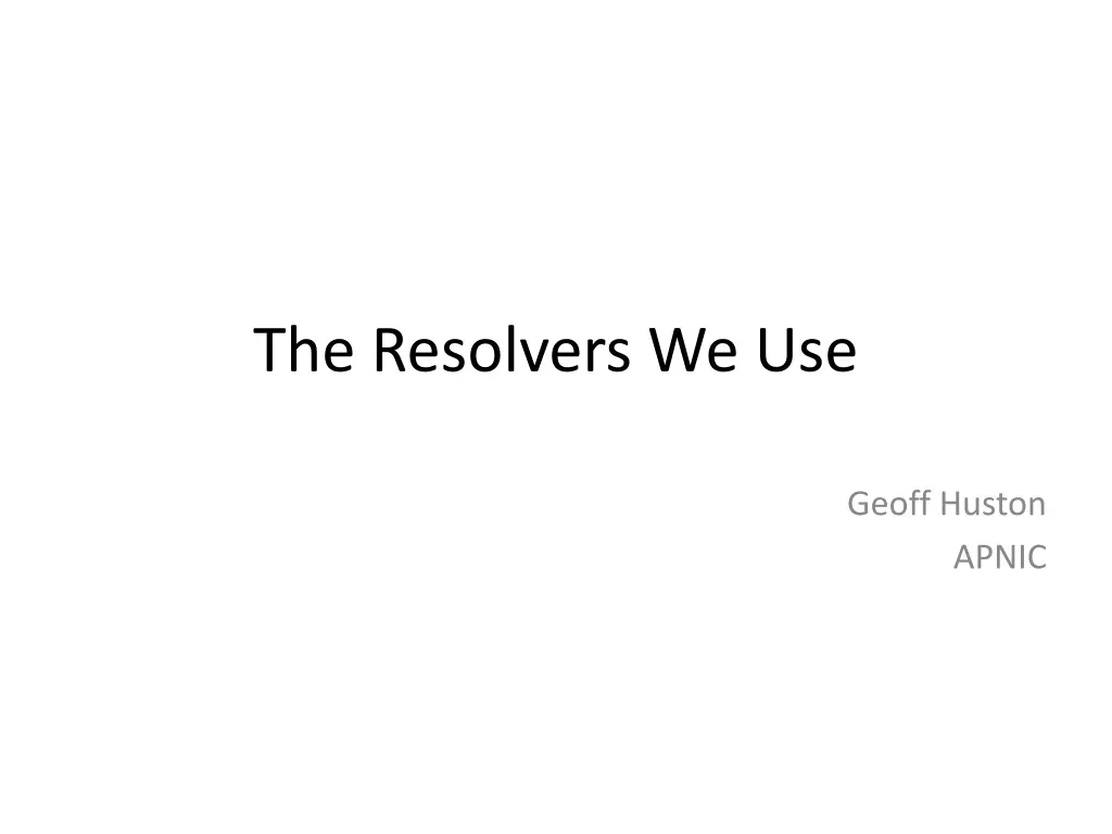 the resolvers we use n.w