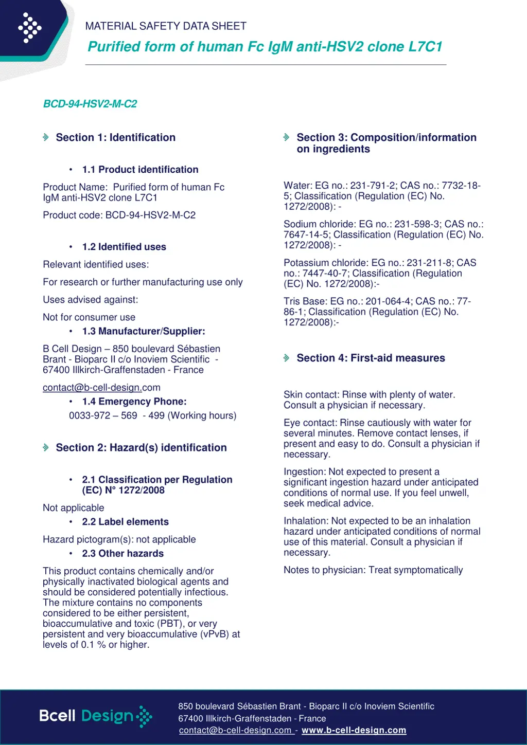 material safety data sheet purified form of human n.w