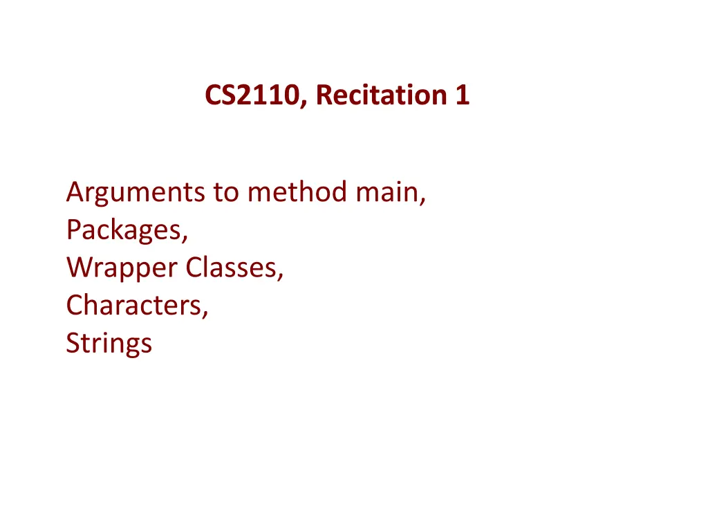 cs2110 recitation 1 n.w