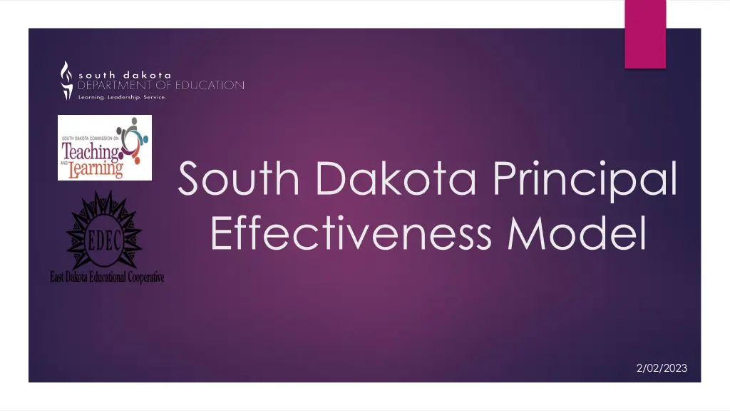 south dakota principal effectiveness model n.w