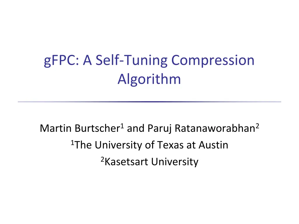 gfpc a self tuning compression algorithm n.w