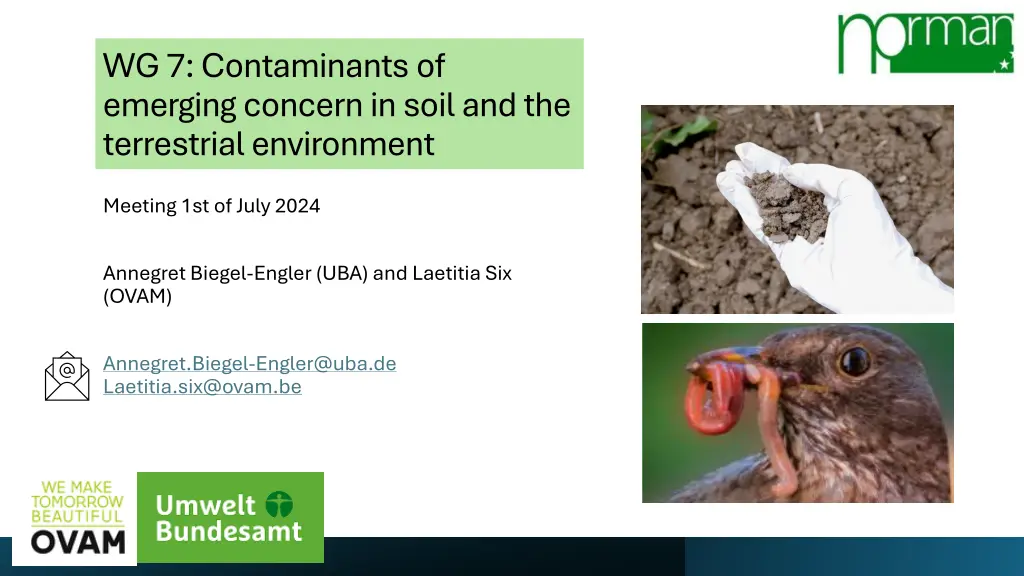 wg 7 contaminants of emerging concern in soil n.w