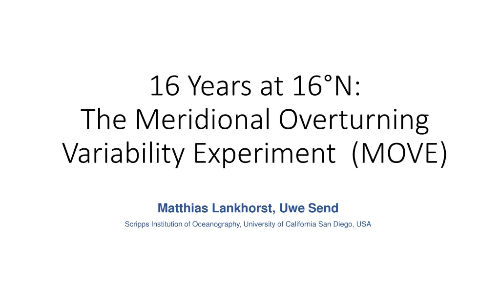 16 years at 16 n the meridional overturning n.w