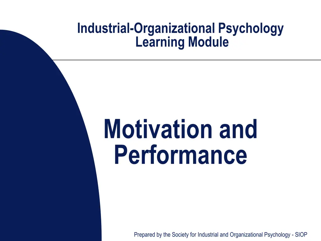 industrial organizational psychology learning n.w