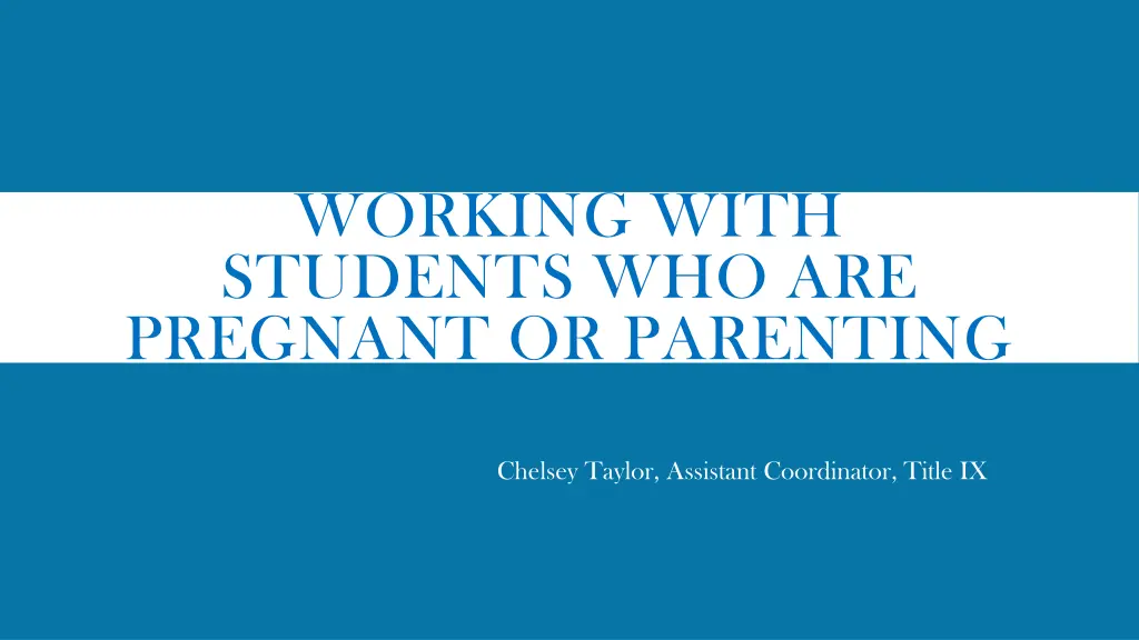 working with students who are pregnant n.w