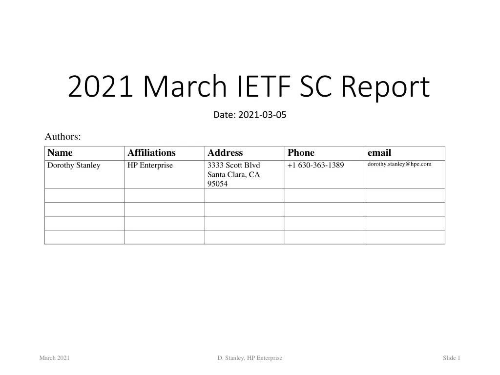2021 march ietf sc report date 2021 03 05 n.w