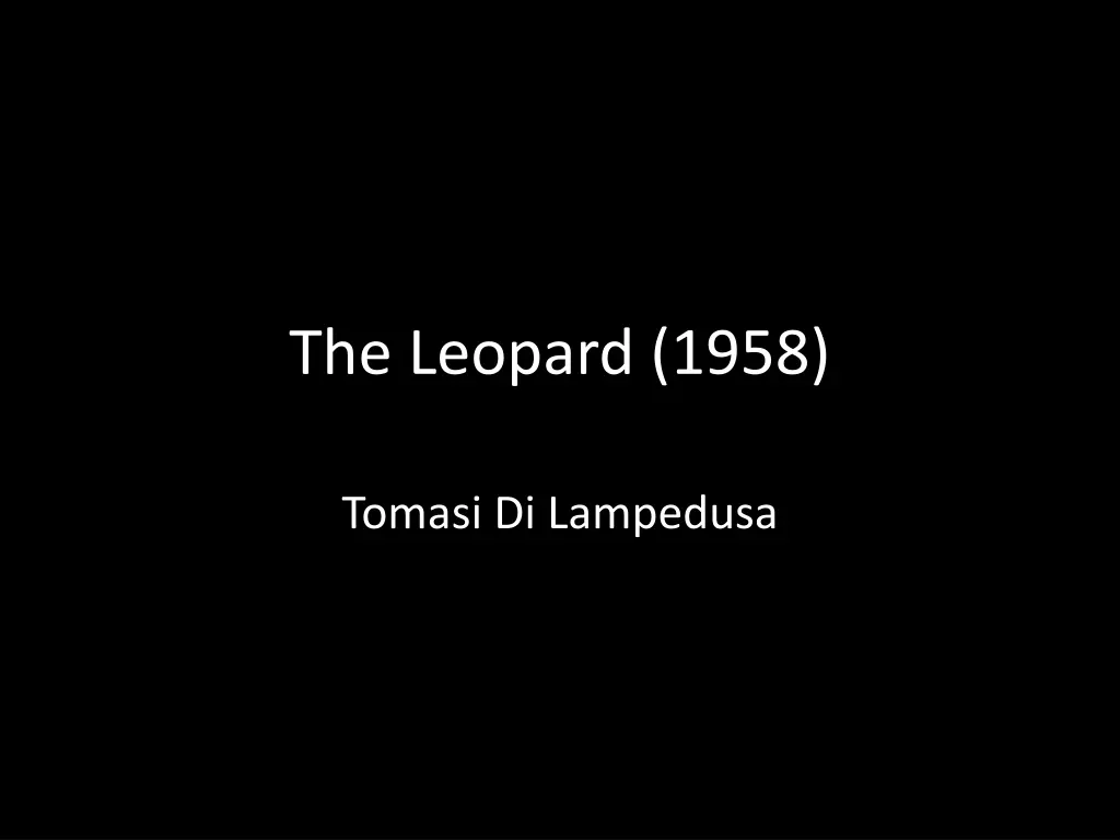 the leopard 1958 n.w