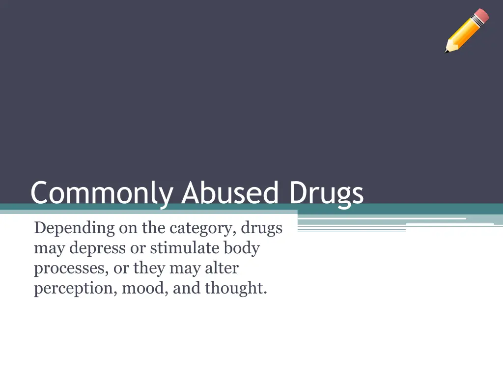 commonly abused drugs depending on the category n.w