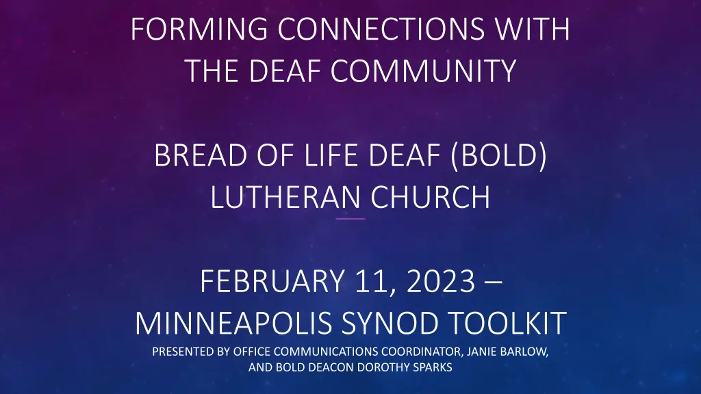 forming connections with the deaf community n.w
