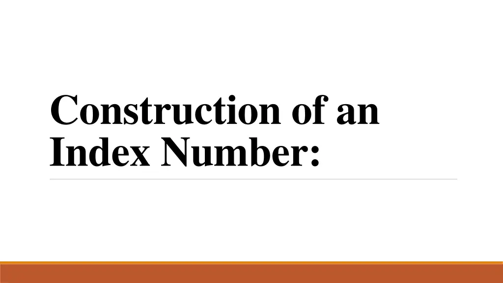 construction of an index number n.w