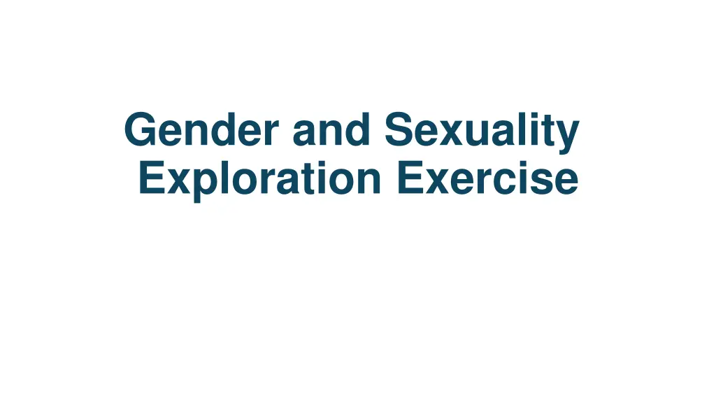gender and sexuality exploration exercise n.w