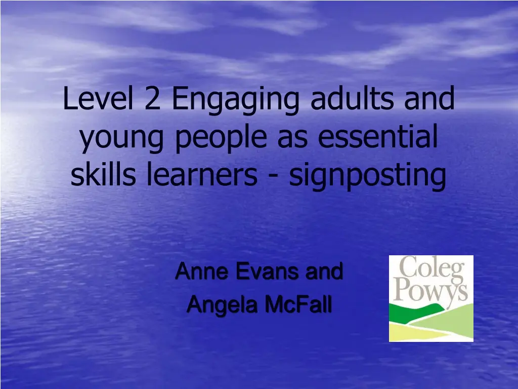level 2 engaging adults and young people n.w