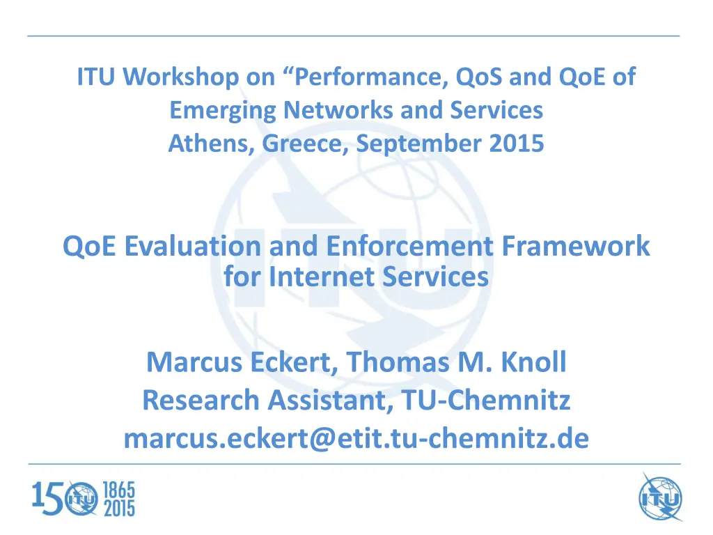 itu workshop on performance n.w
