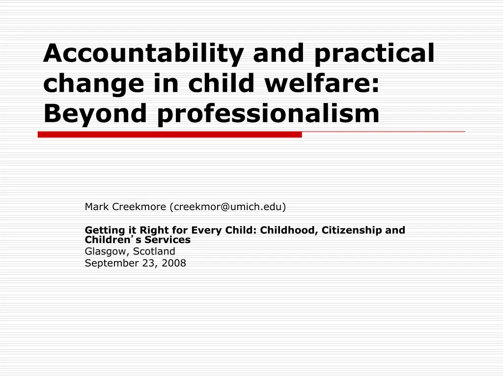 accountability and practical change in child n.w