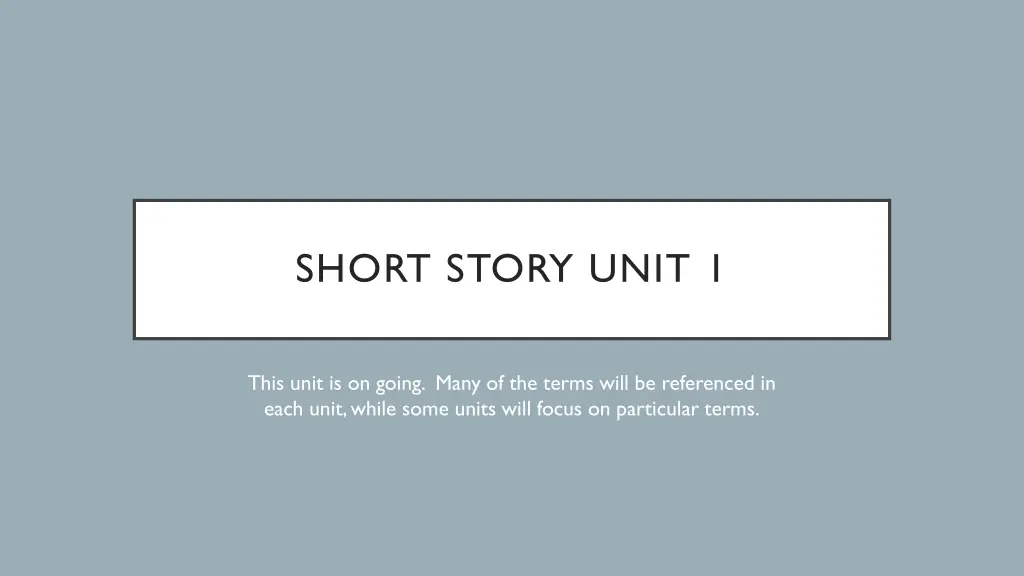 short story unit 1 n.w