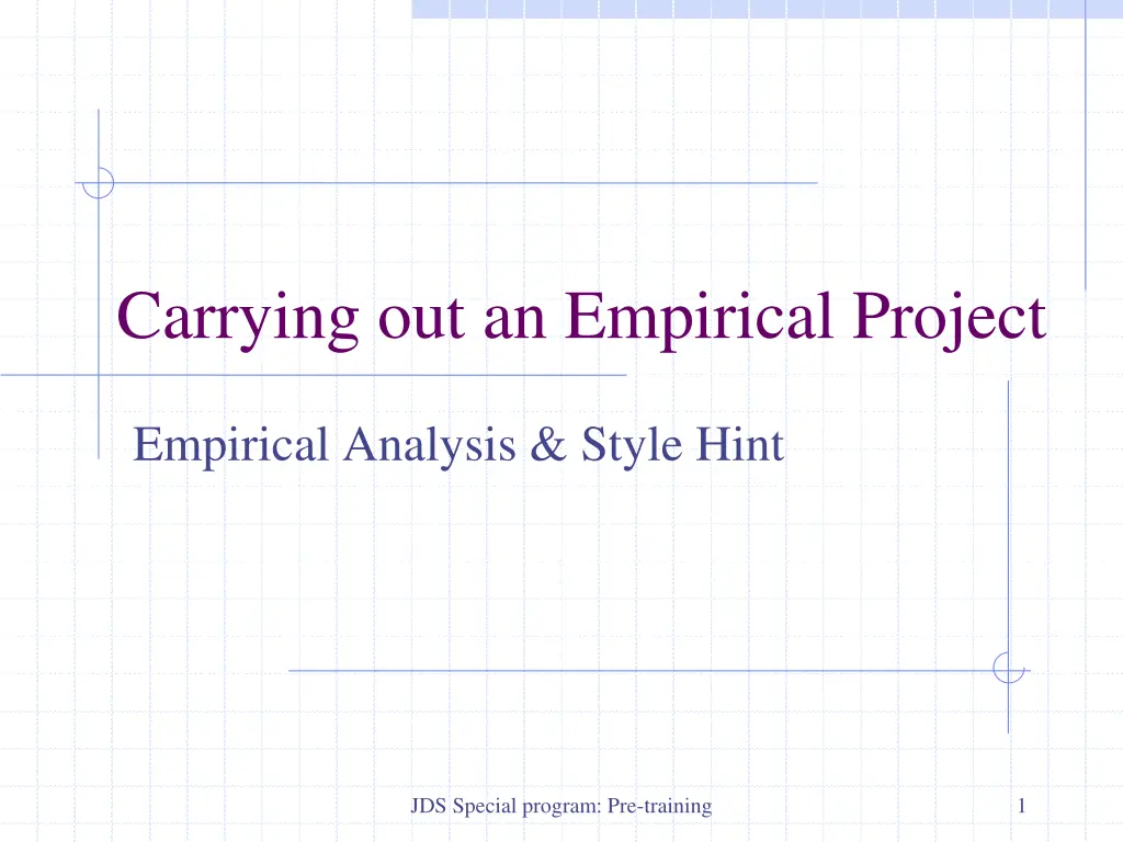 carrying out an empirical project n.w