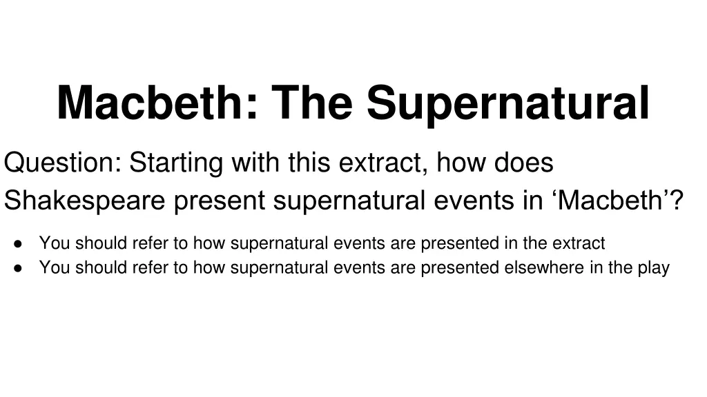 macbeth the supernatural n.w
