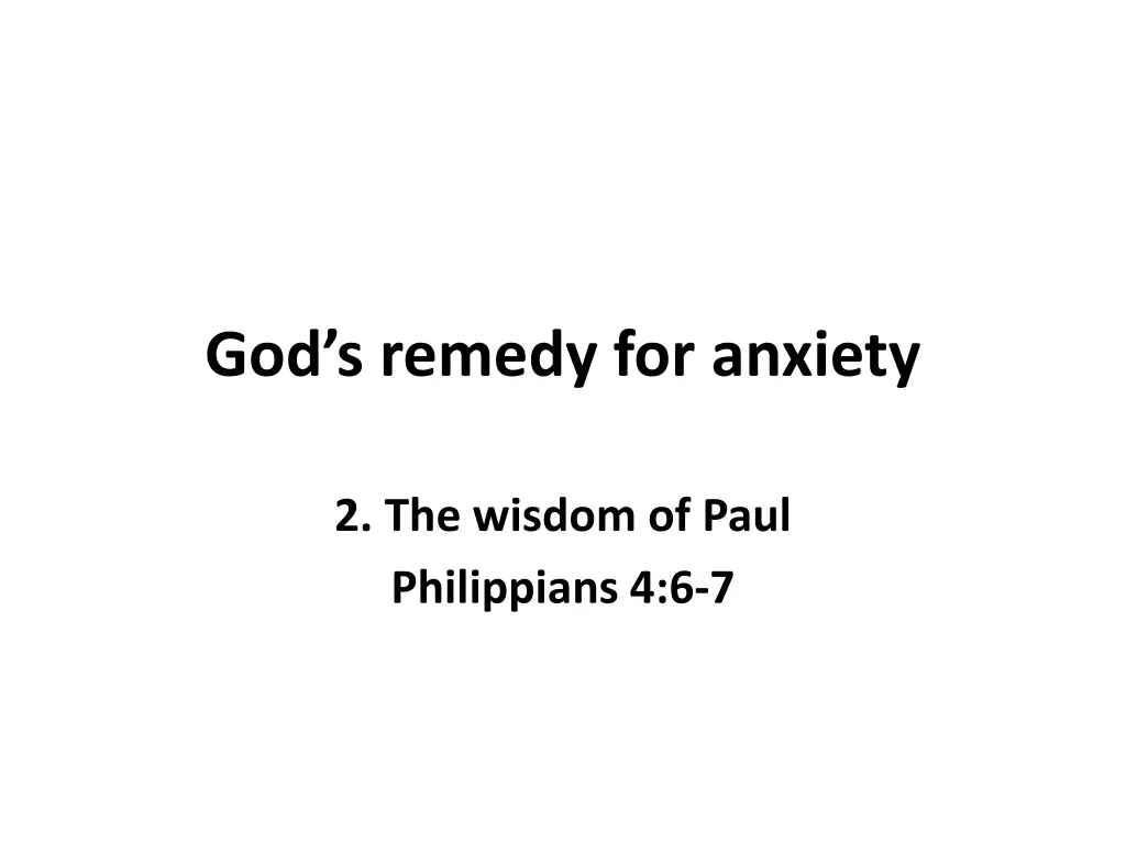god s remedy for anxiety n.w
