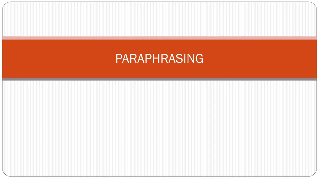 paraphrasing n.w