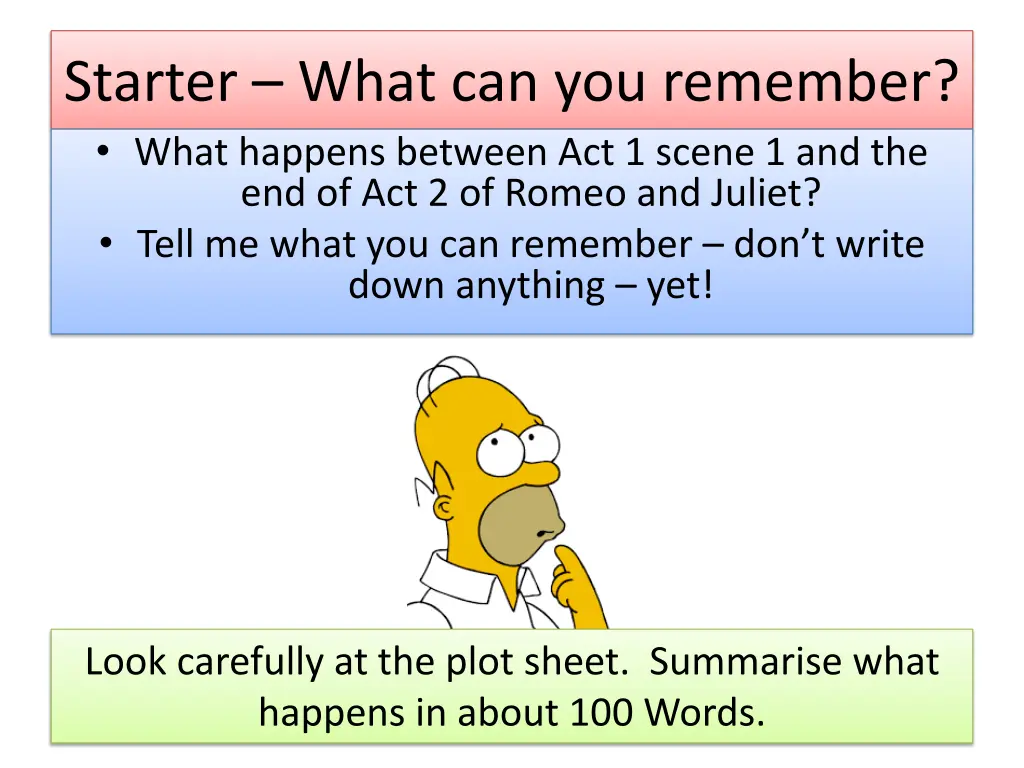 starter what can you remember what happens n.w